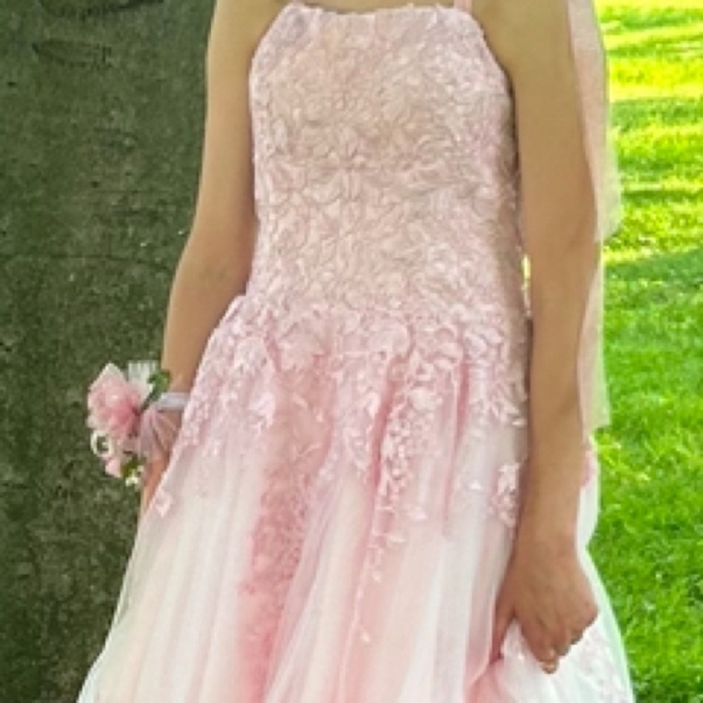 JVN by Jovani Mint and Pink Prom Dresses - Picture 5 of 7